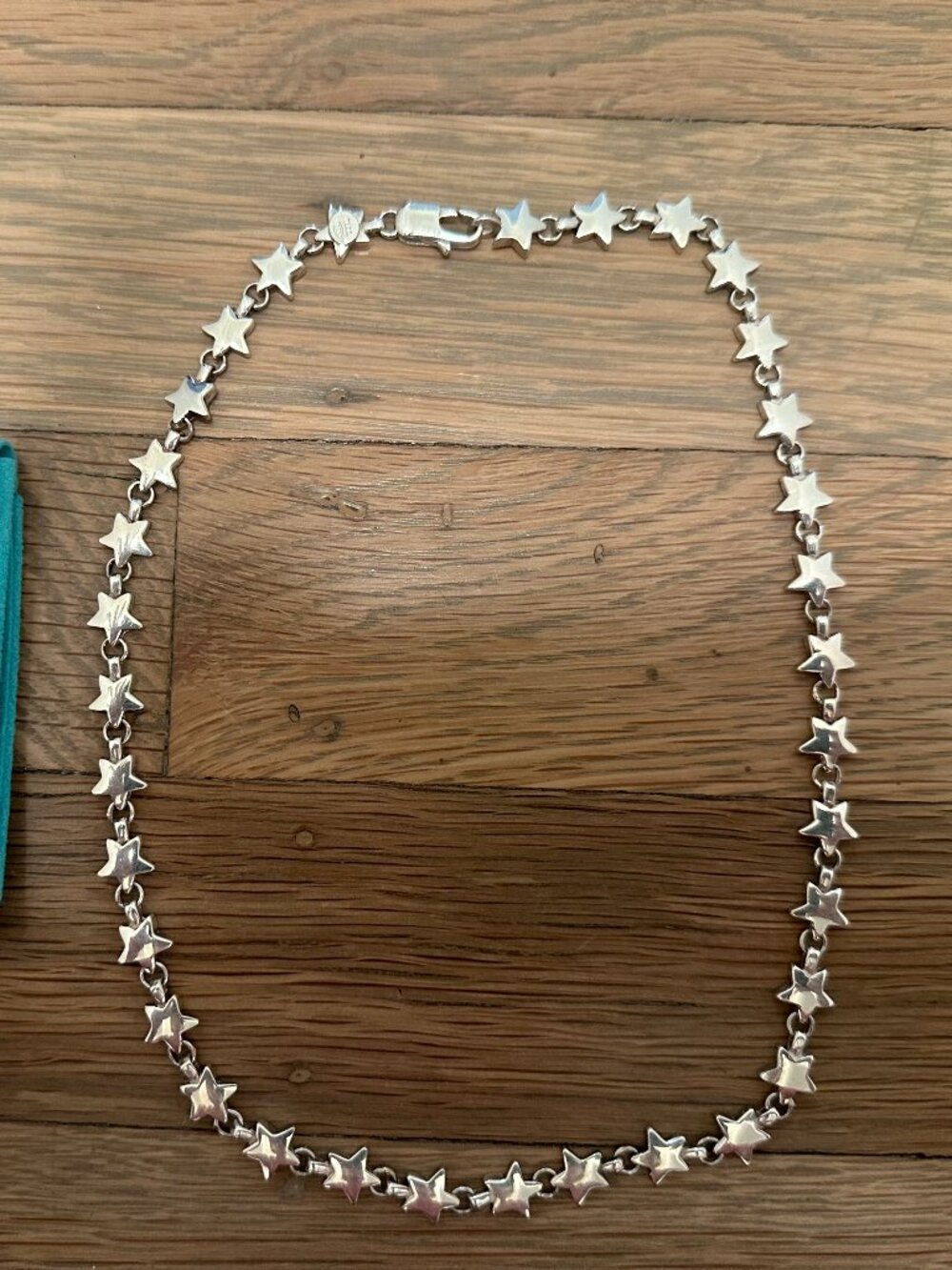 Tiffany & Co Sterling Silver Puff Star Link Necklace 925 Vintage Y2K
